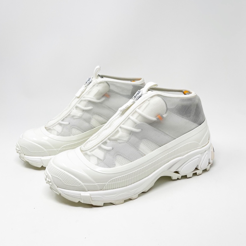 Burberry Arthur White Mesh Low Top Sneakers Chunky Shoes Made In Italy Size 37 - Picture 5 of 15